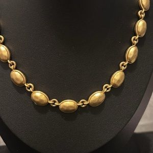 Rare  Estate Brass / Bronze/ Gold-tone Hammered Necklace